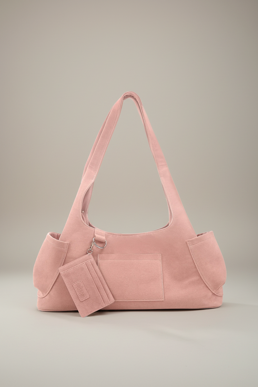 Martha Faux Suede Carryall in Rose