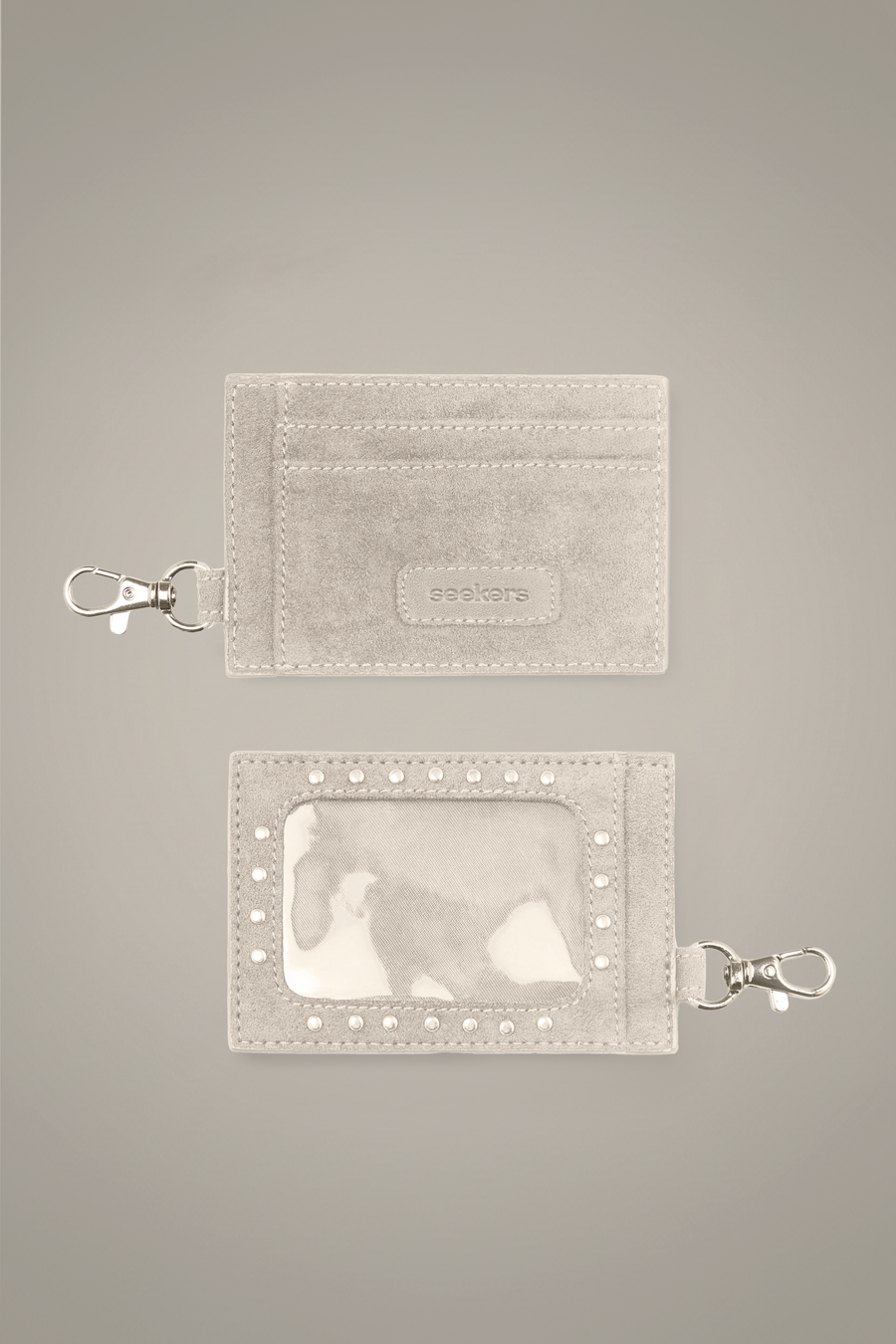 Martha Faux Suede Cardholder in Beige