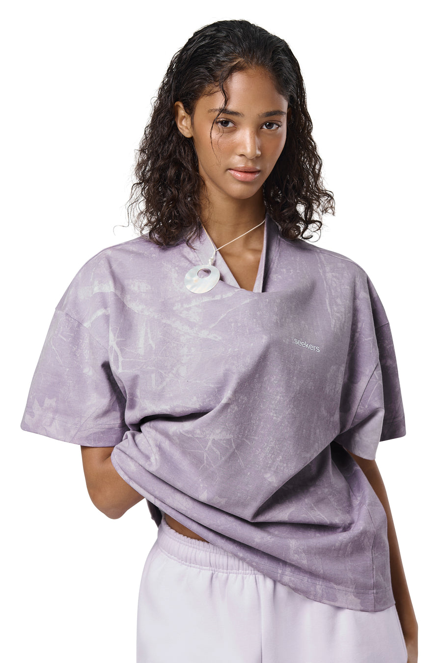 Twiggy Oversized Tee in Lilac