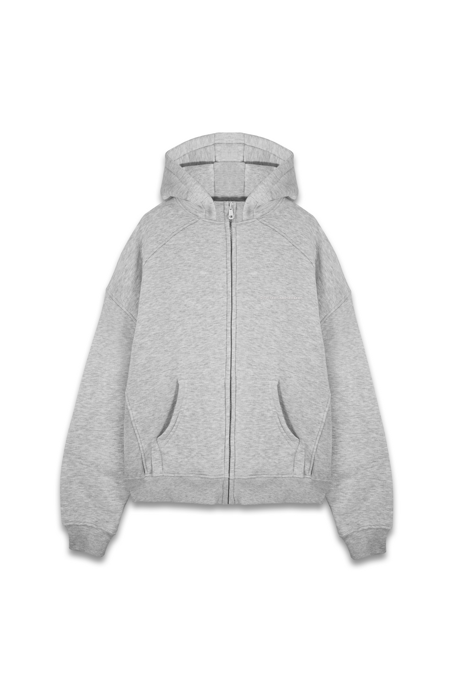 Plain grey zip clearance hoodie