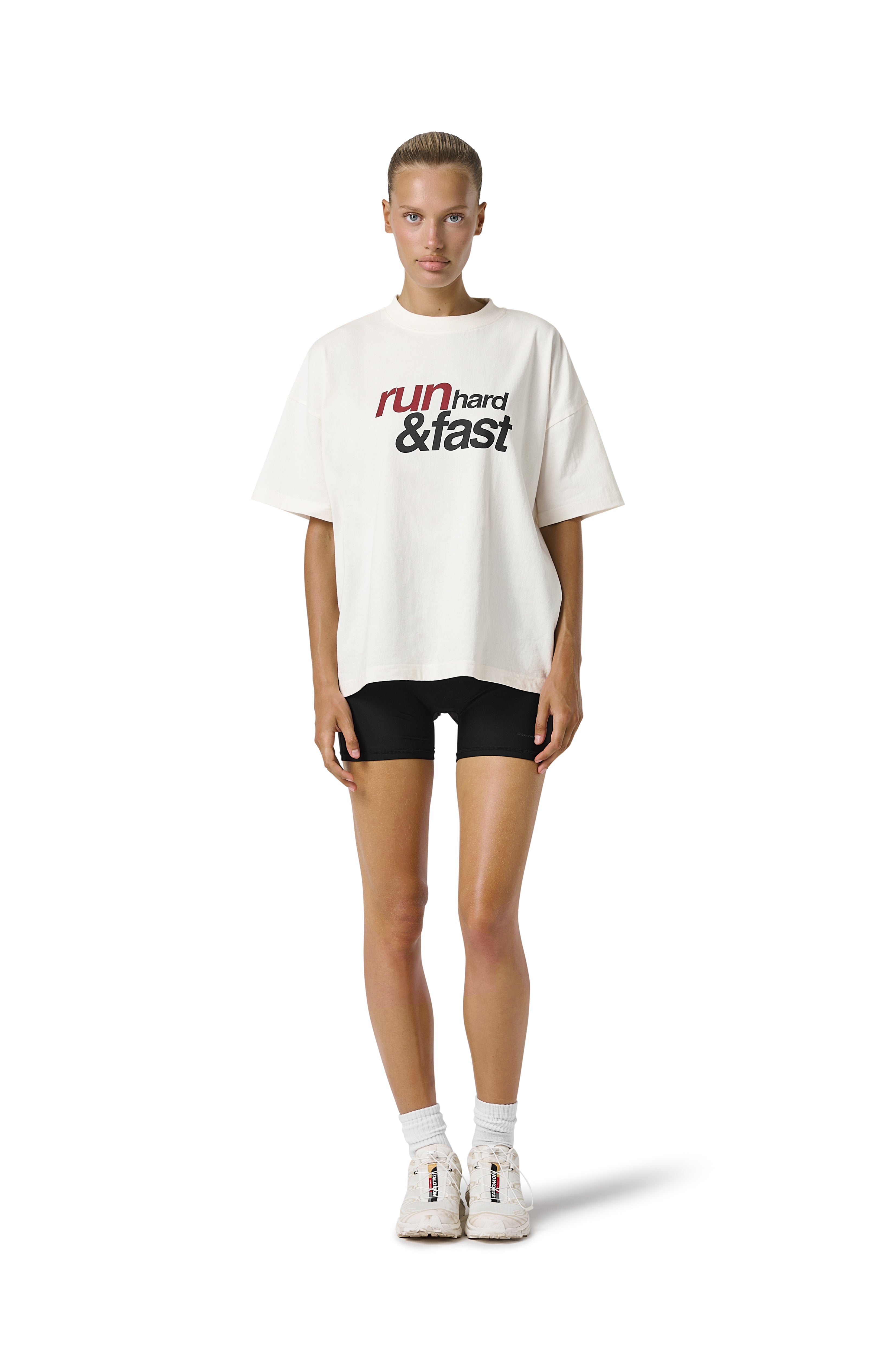 Runner Graphic Women's Oversized T-shirt - White