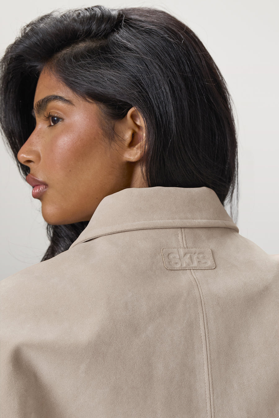 Martha Faux Suede Jacket in Beige