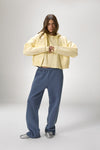 Trademark Shrunken Zip Up Hoodie in Butter Yellow