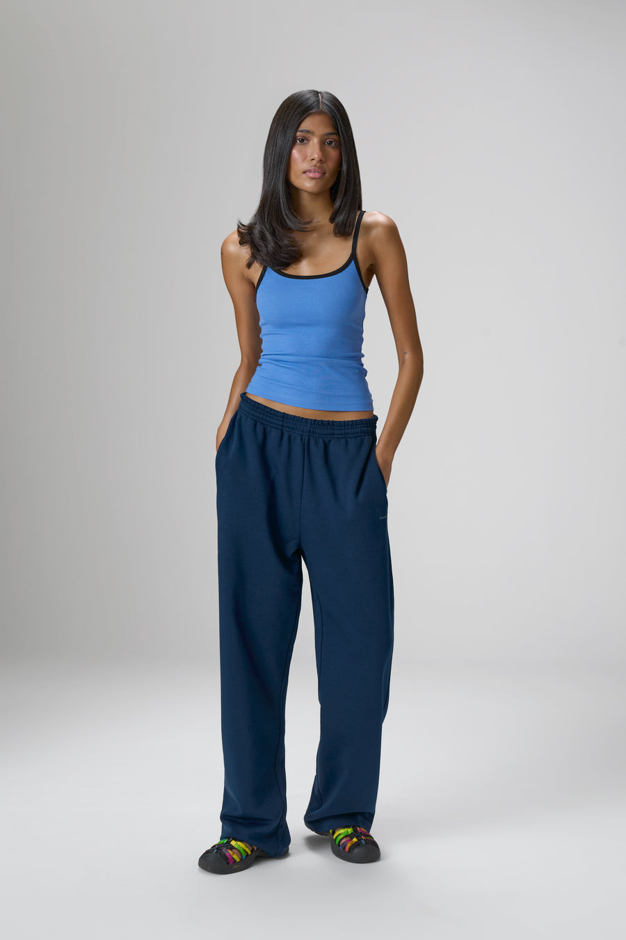 Trademark Wide Leg Sweatpants in Navy