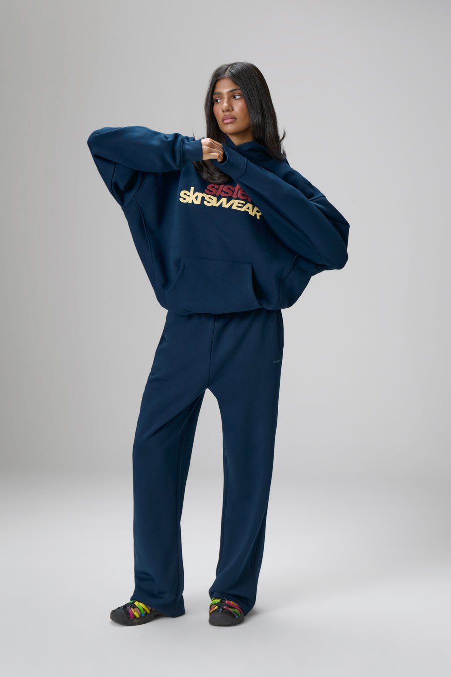 Trademark Wide Leg Sweatpants in Navy