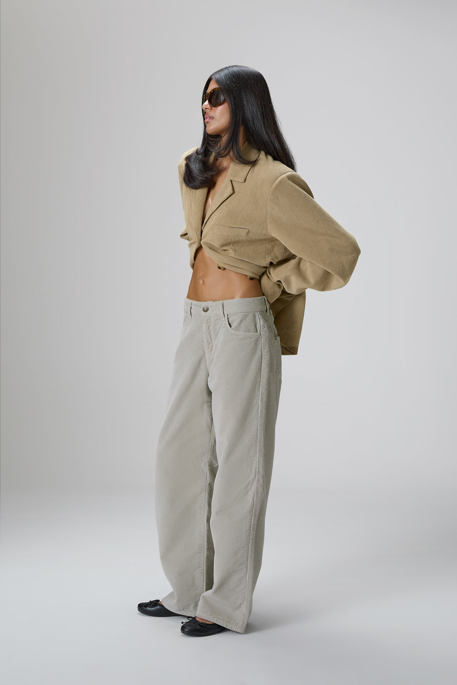 Bethel Mint Cord Wide Leg Trouser