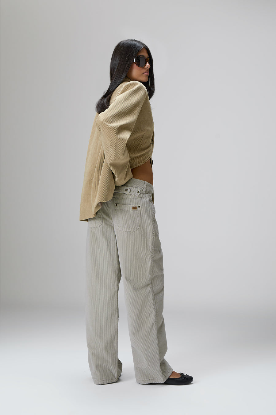 Bethel Mint Cord Wide Leg Trouser