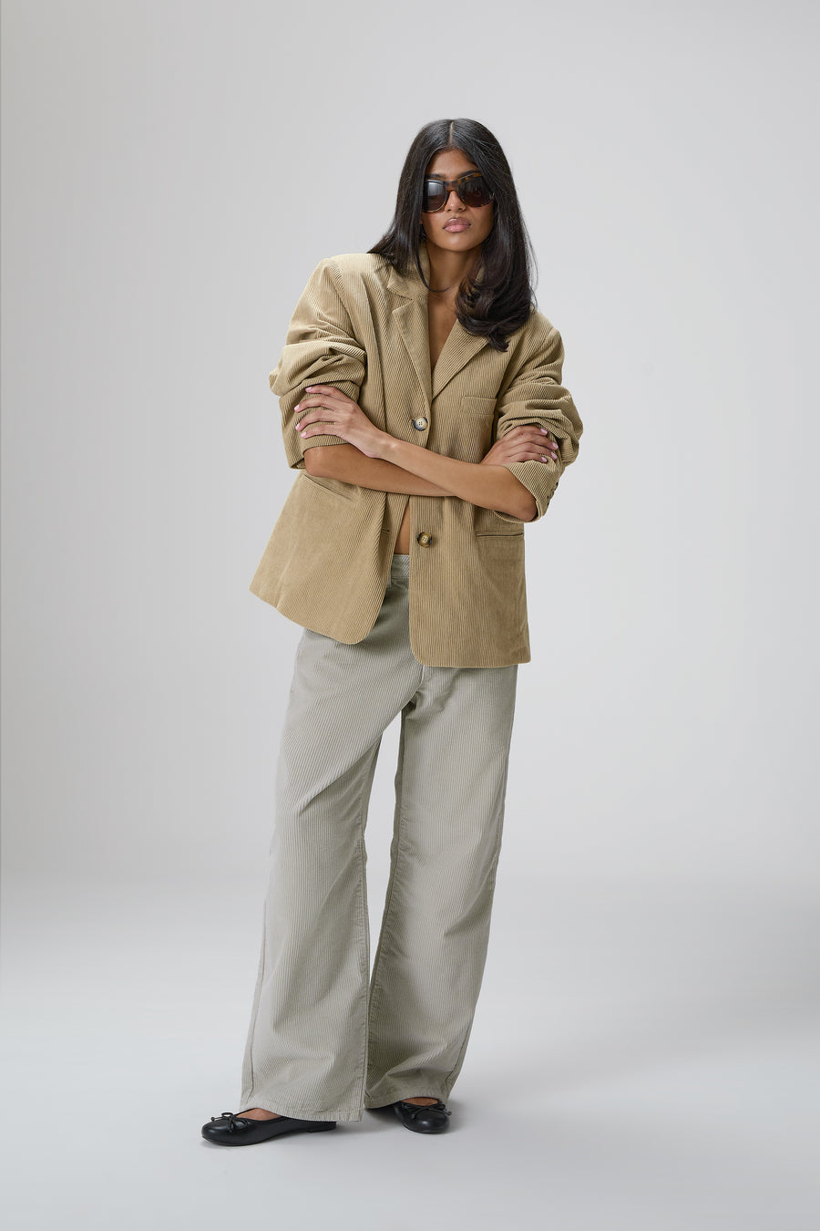 Bethel Mint Cord Wide Leg Trouser