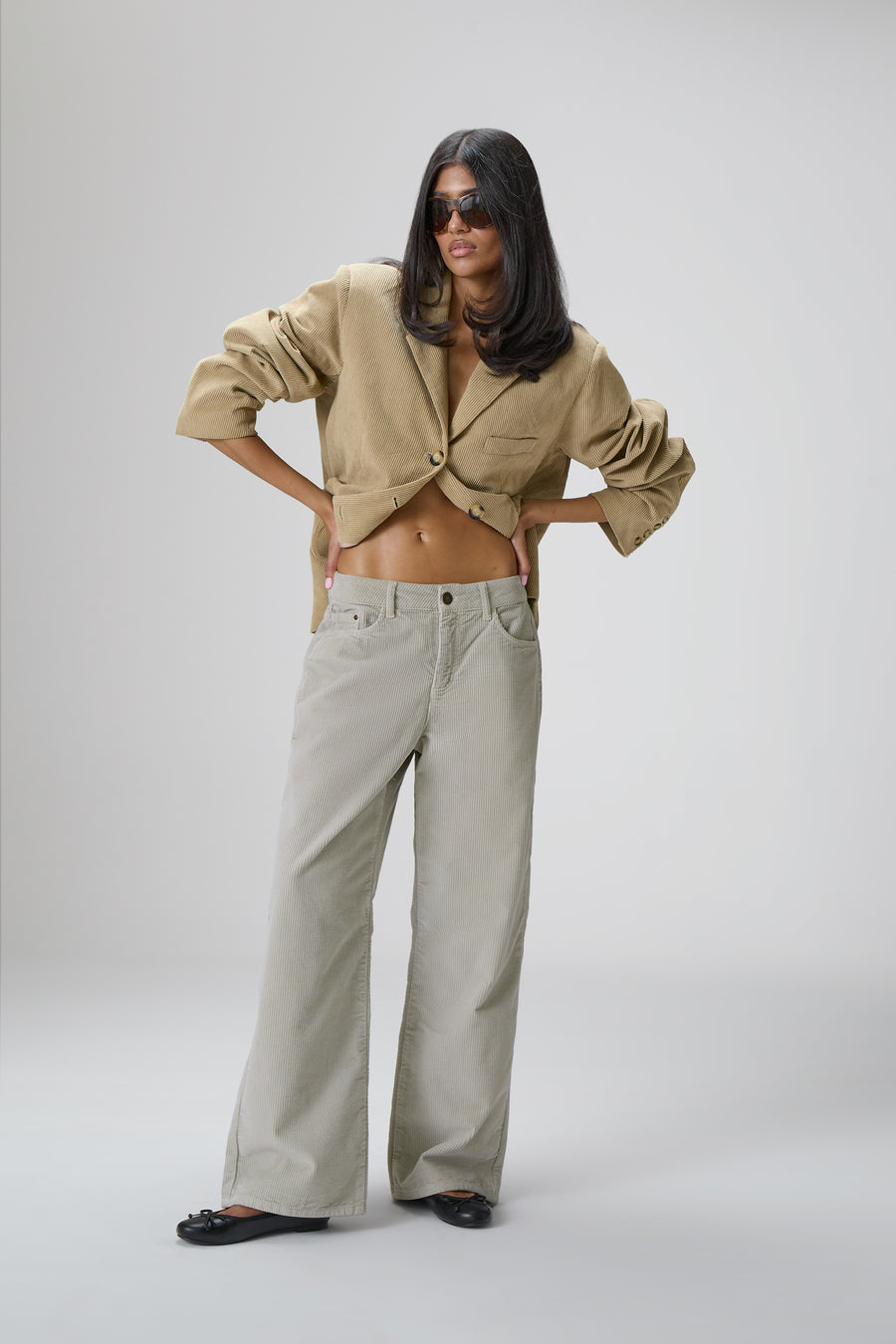 Bethel Mint Cord Wide Leg Trouser