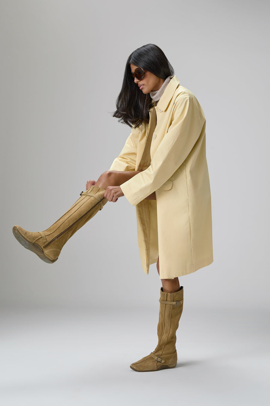 Canary Trench Coat in Butter Yellow