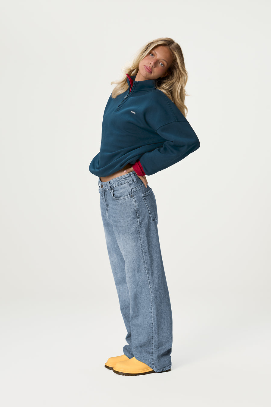 Carolyn Zip Pullover in Navy