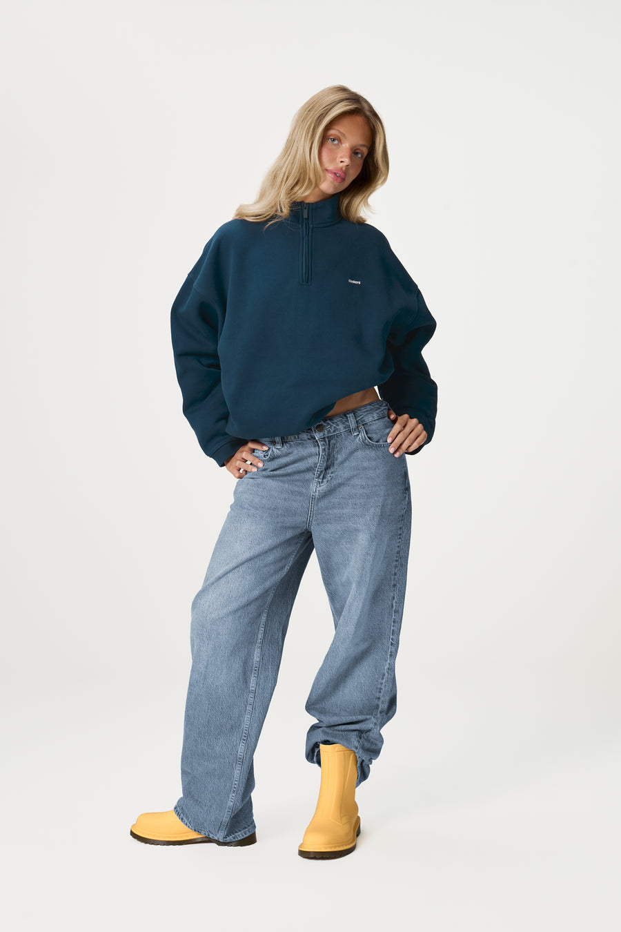 Carolyn Zip Pullover in Navy