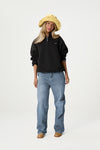 Carolyn Zip Pullover in Black