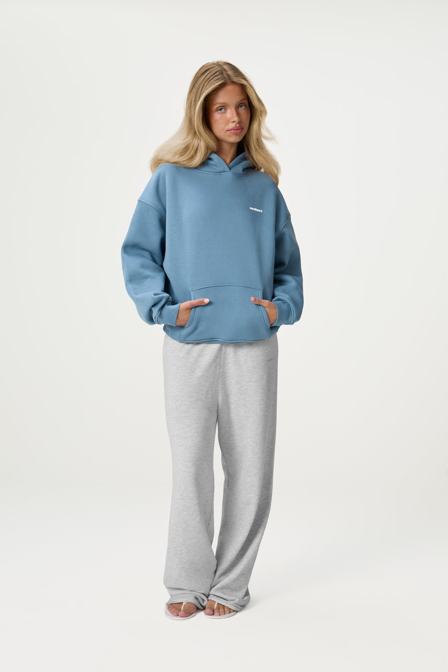 Seekers Brand Hoodie in Mid Blue