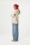 Freckle Knit Zip Up in Cream