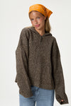 Freckle Knit Zip Up in Brown Marl