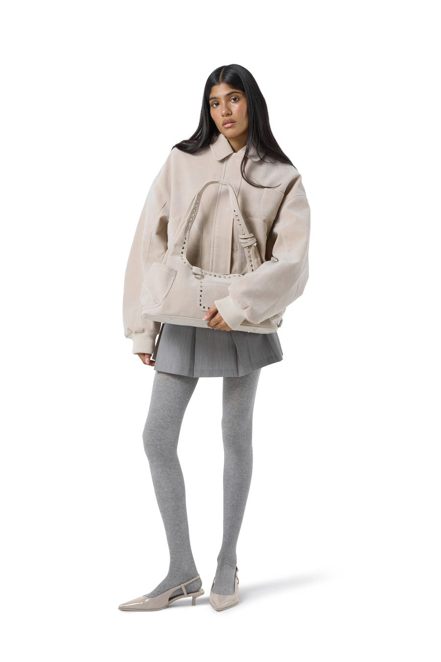 Martha Faux Suede Jacket in Beige