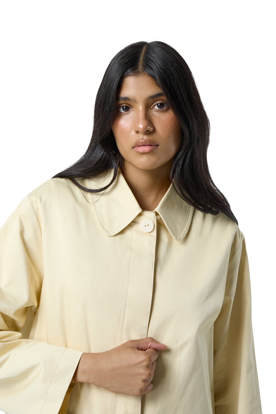 Patter Trench Coat in Butter Yellow