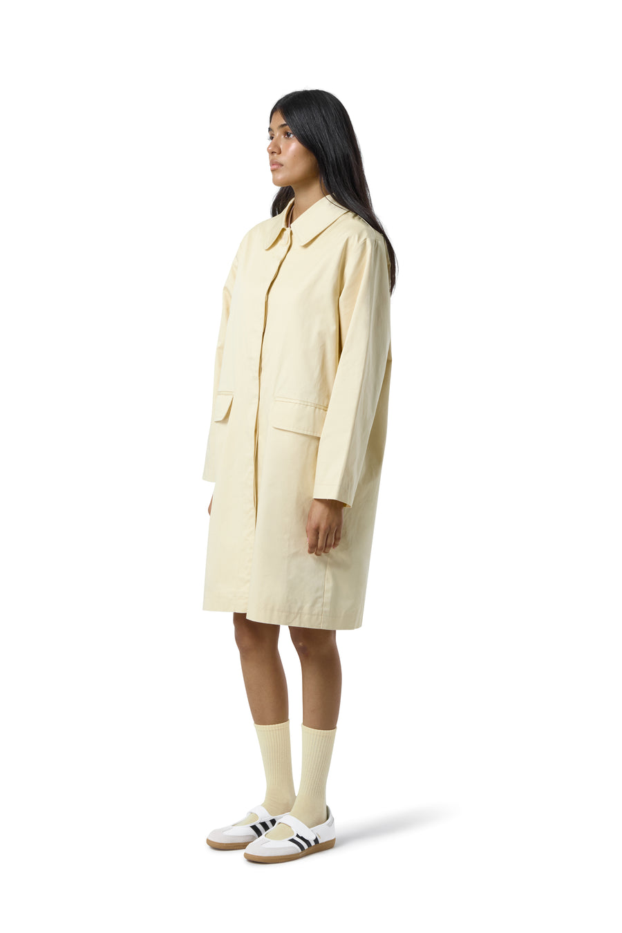 Patter Trench Coat in Butter Yellow
