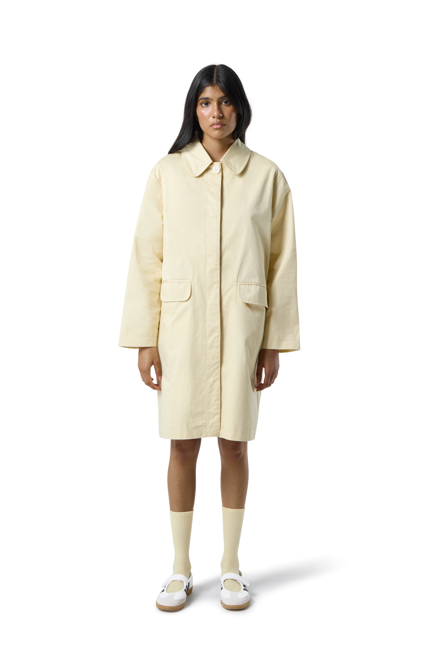 Patter Trench Coat in Butter Yellow