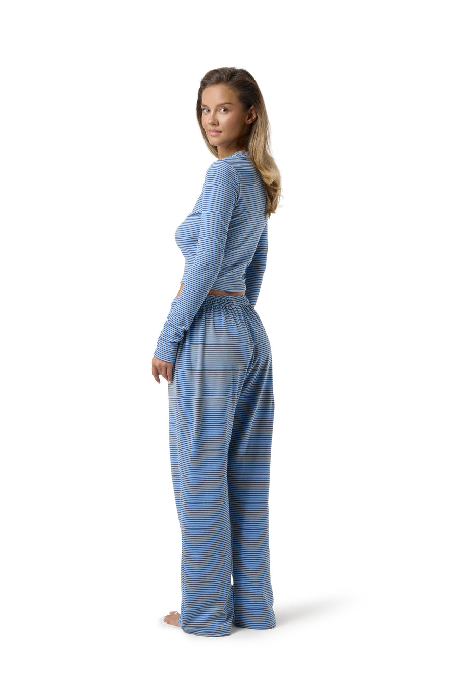 Wilbur Soft Wide Leg Pants in Blue