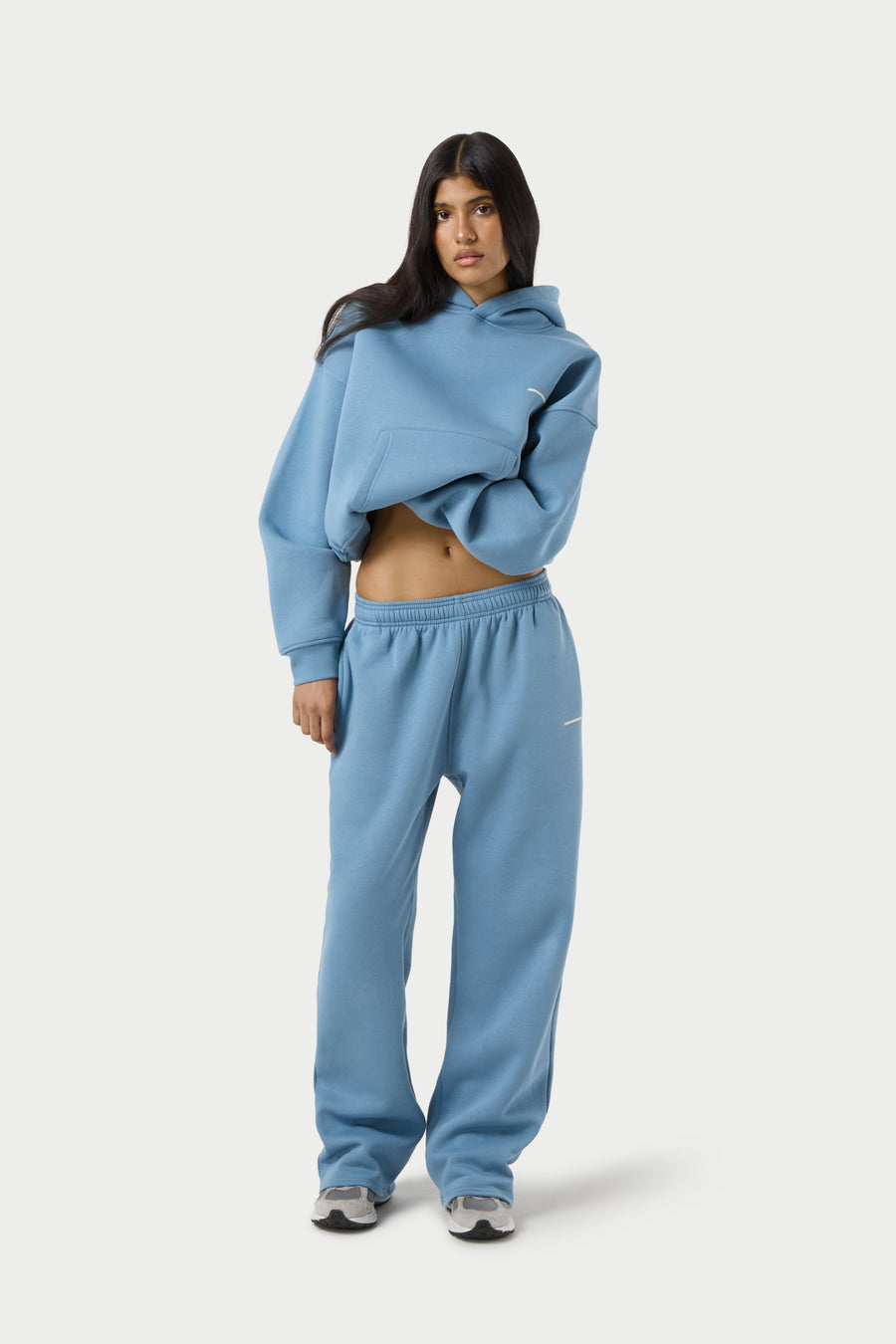 Seekers Classic Wide Leg Sweatpants in Mid Blue