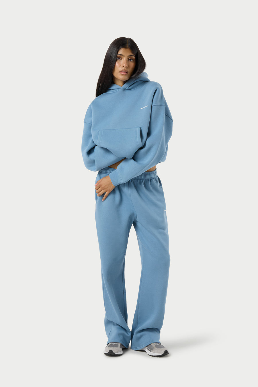 Seekers Classic Wide Leg Sweatpants in Mid Blue