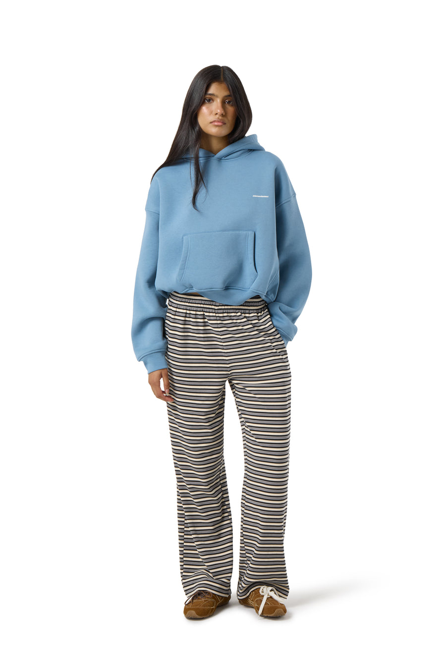 Trademark Shrunken Hoodie in Mid Blue