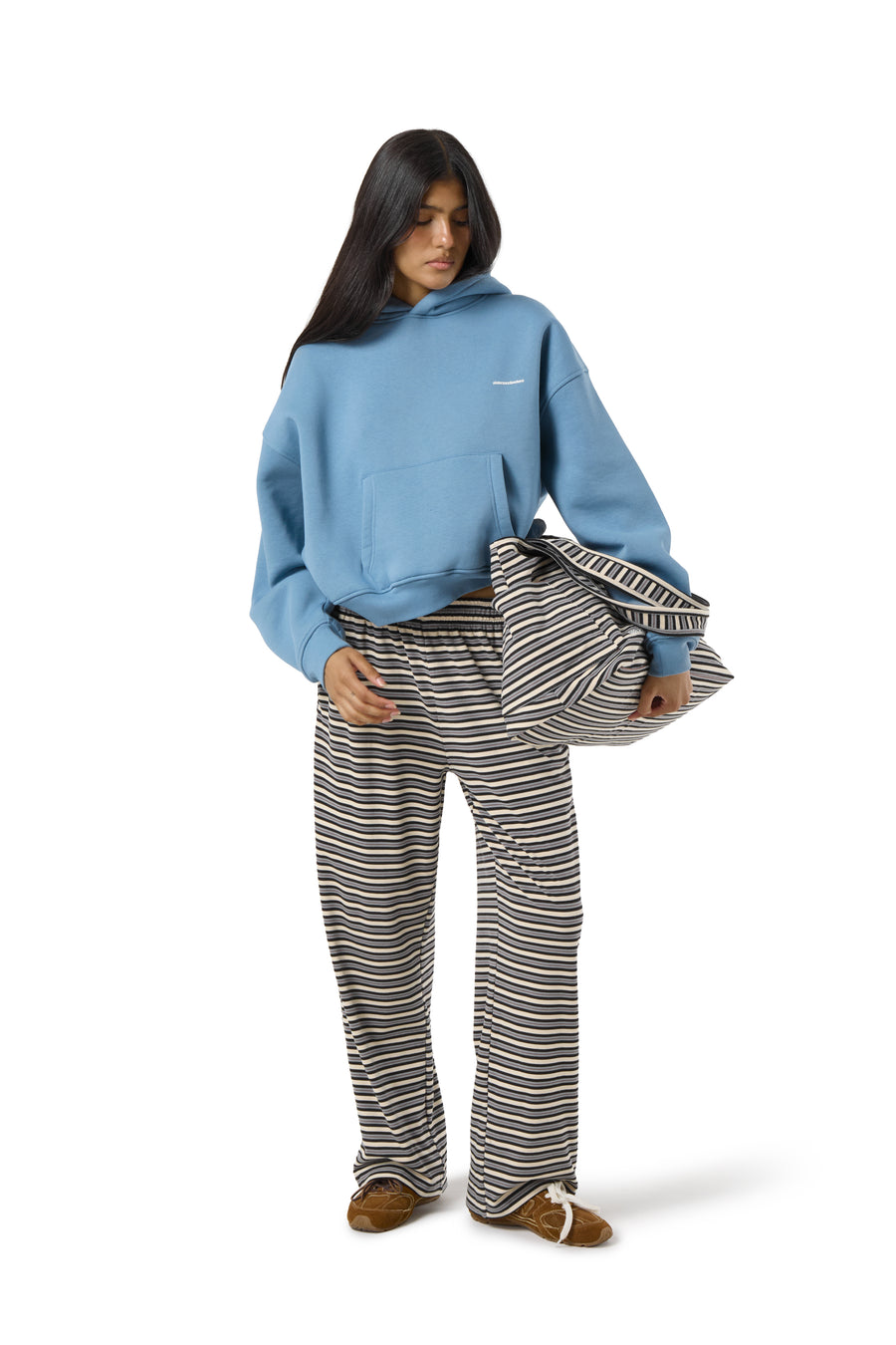 Trademark Shrunken Hoodie in Mid Blue