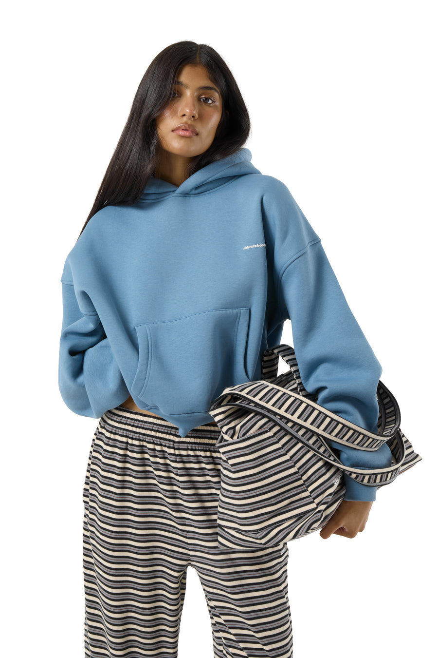 Trademark Shrunken Hoodie in Mid Blue