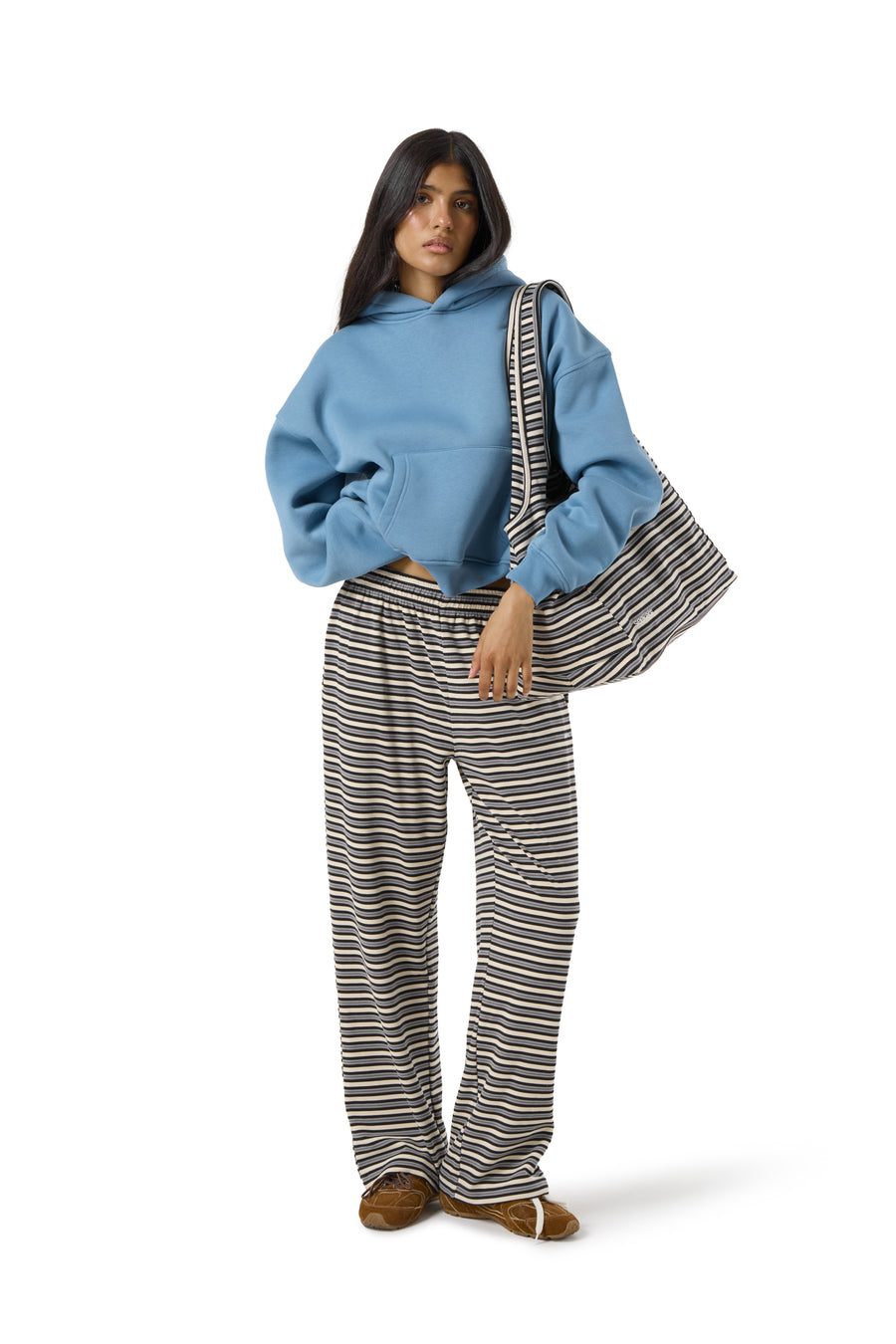 Trademark Shrunken Hoodie in Mid Blue