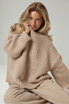 Shep Rolltop Knit Sweater in Beige
