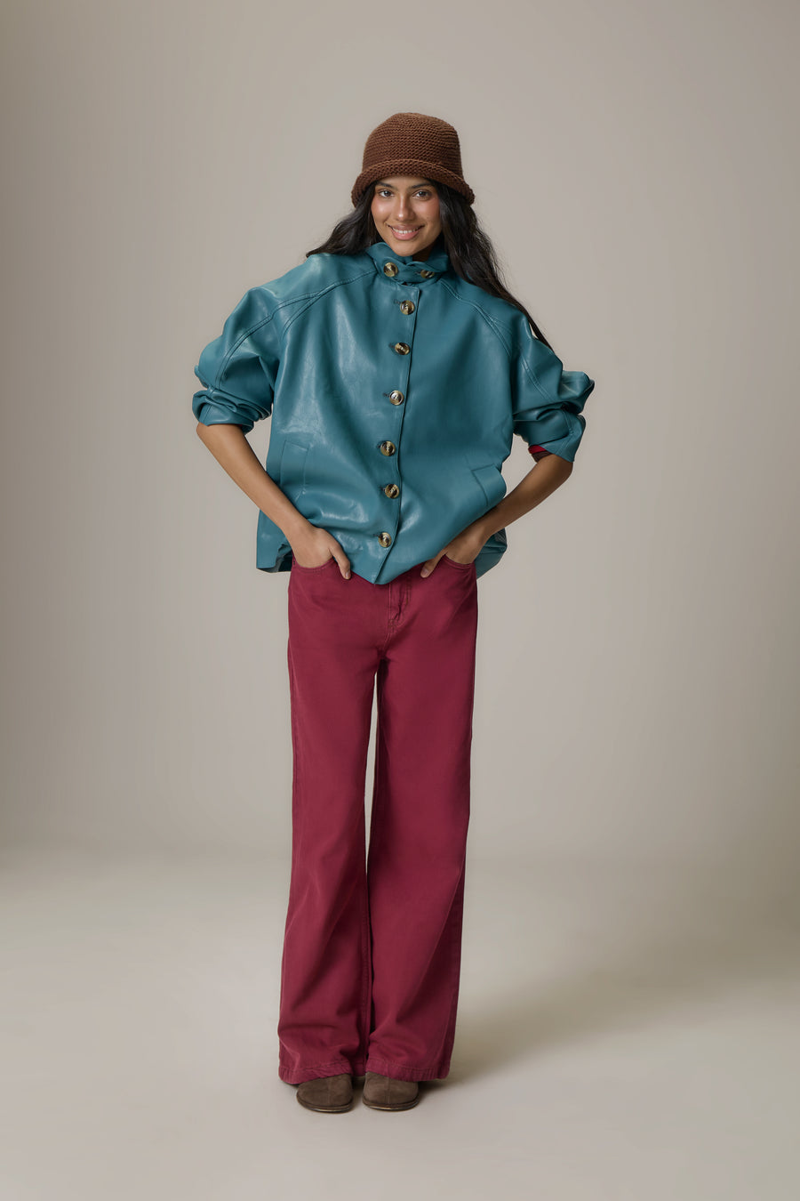 Kenny Knit Bucket Hat in Brown