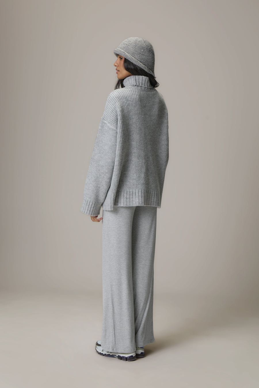 Misty Roll Neck Knit Jumper in Grey