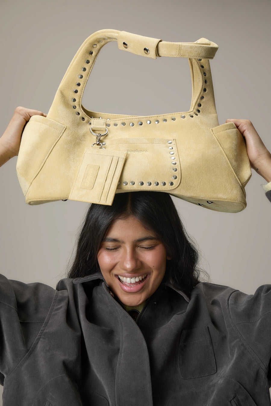 Martha Suede Carryall in Yellow