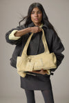 Martha Suede Carryall in Yellow