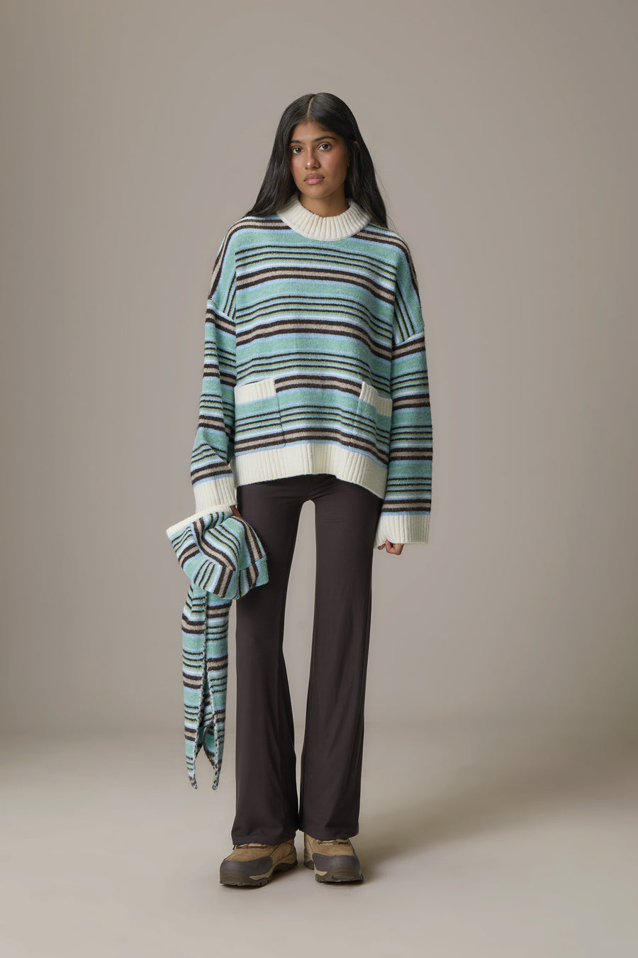 Tippy Stripe Knit Hood