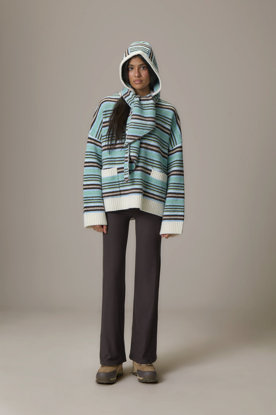 Tippy Stripe Knit Hood