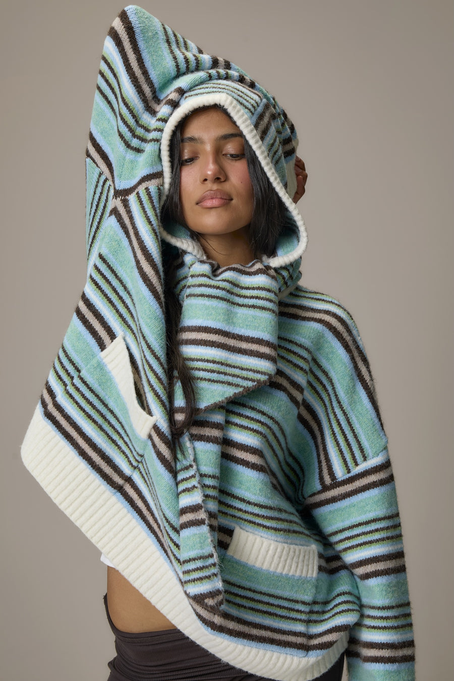 Tippy Stripe Knit Hood