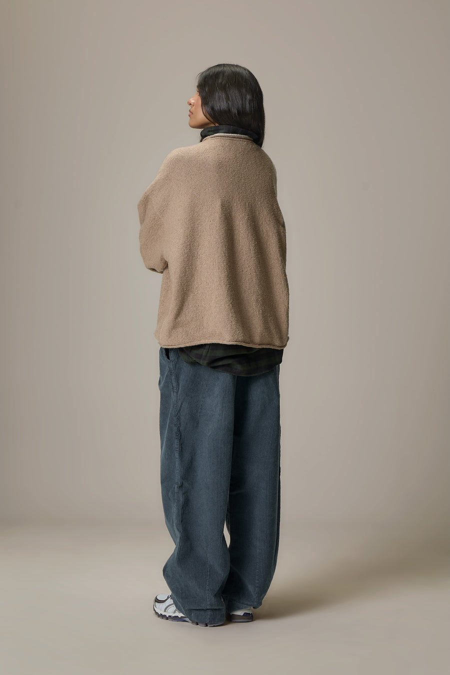 Parker Layered Knit Jumper in Beige