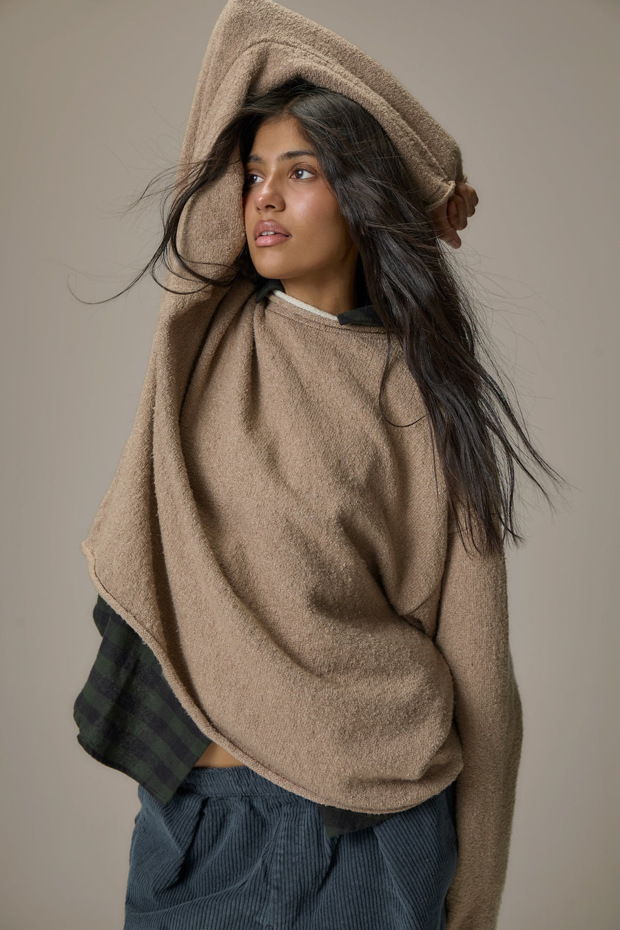 Parker Layered Knit Jumper in Beige