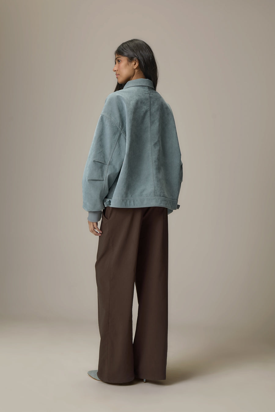 Martha Faux Suede Jacket in Blue