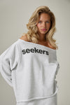 Seekers Slouch Top in Grey Marl