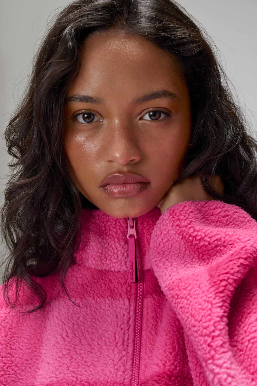 Farley Fleece in Hottest Pink