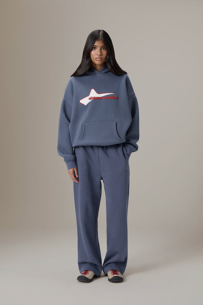 Seekers Classic Wide Leg Sweatpants in Vintage Blue