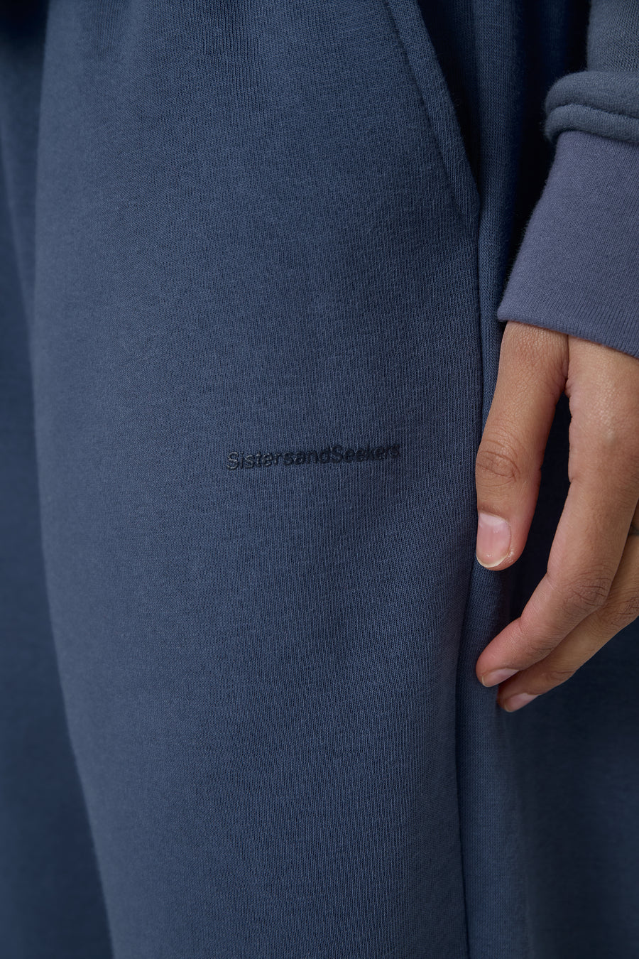 Seekers Classic Wide Leg Sweatpants in Vintage Blue