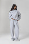 Seekers Classic Wide Leg Sweatpants in Grey Melange