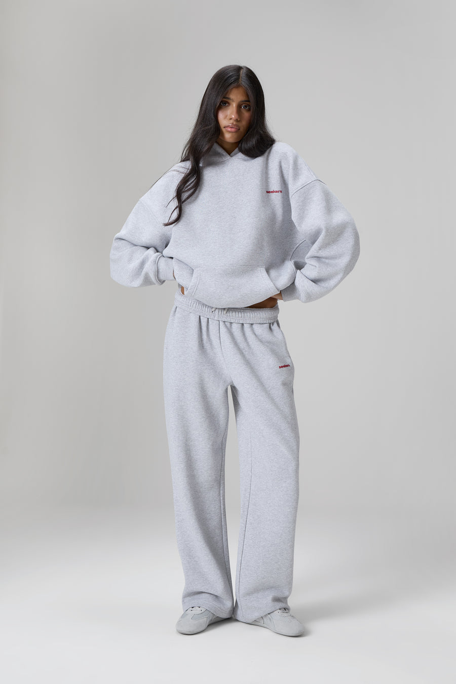Seekers Classic Wide Leg Sweatpants in Grey Melange