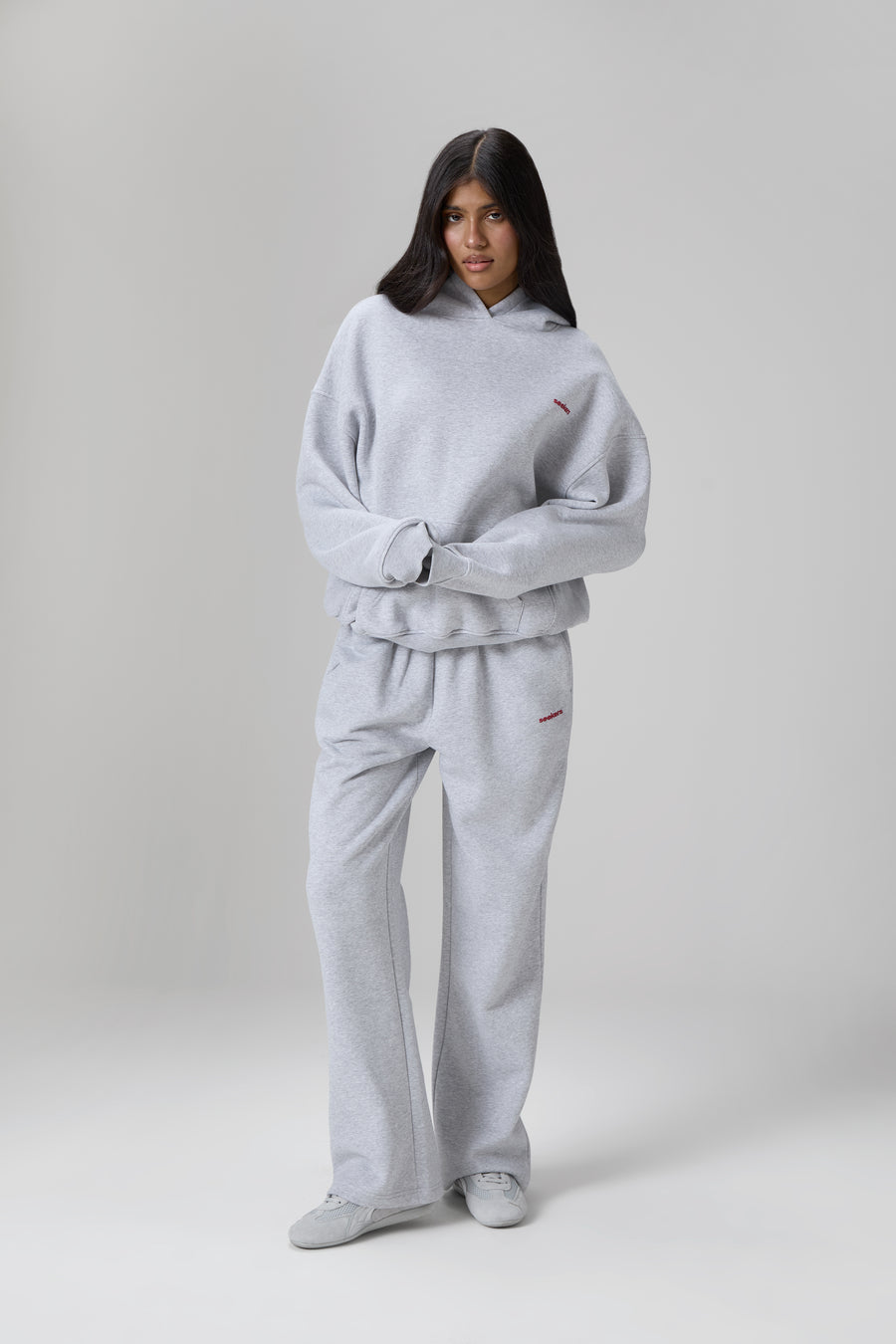 Seekers Brand Hoodie in Grey Melange