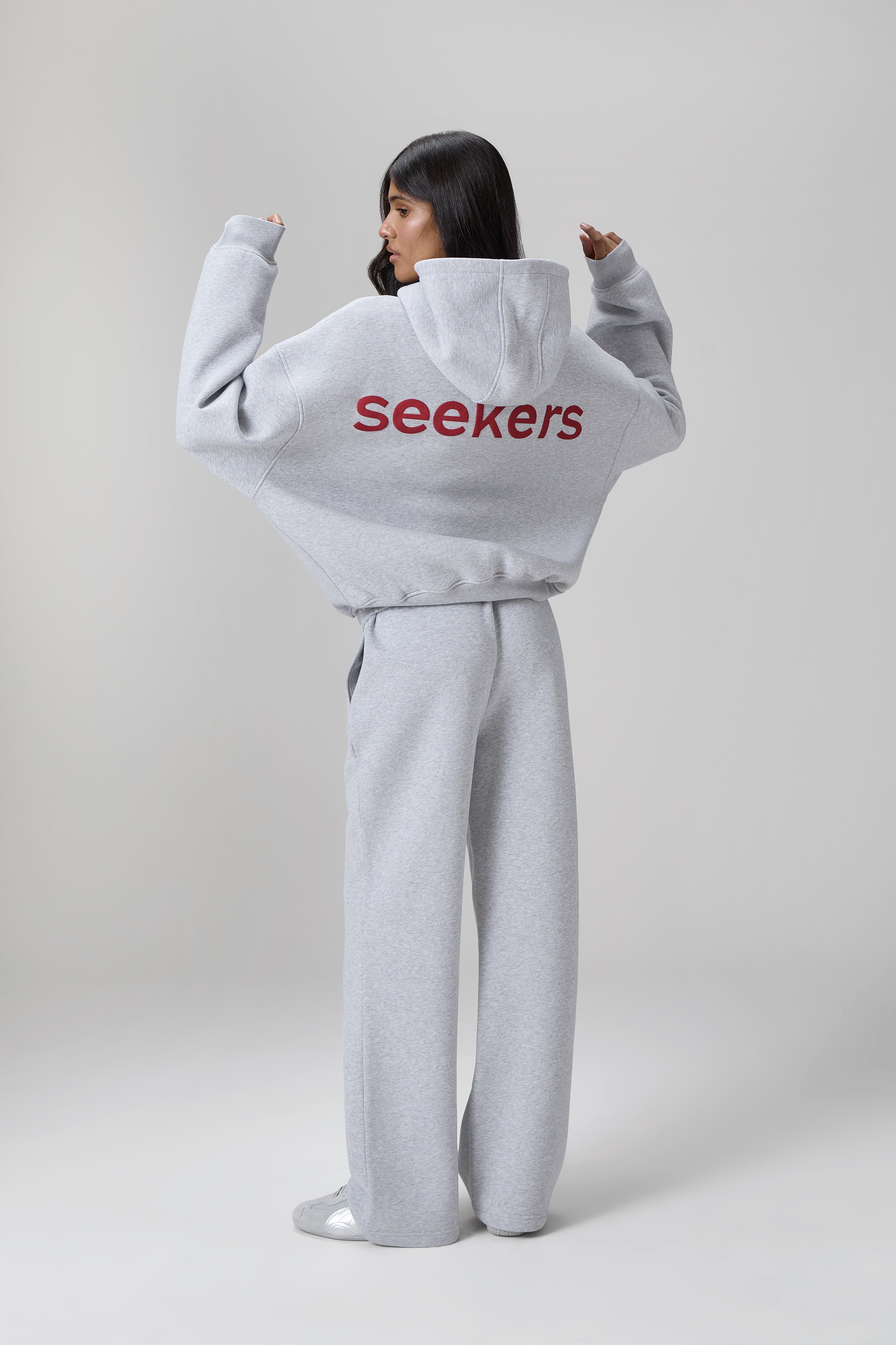 Women's Seekers Brand Hoodie in Grey Melange